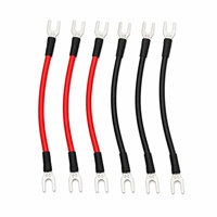 Câble terminal fourche à vis SV2-3U en cuivre étamé avec gaine thermorétractable, fils toronnés rouge et noir, pour connexion rapide, distribution OEM