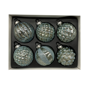 Set di 6 Pezzi Soffiato disegno A Colori o il modello di palla 6 centimetri stile Europeo e Americano di <span class=keywords><strong>Natale</strong></span> albero Di <span class=keywords><strong>Natale</strong></span> decorazione - Product Image 6