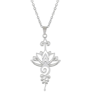 Collier à pendentif Lotus simple en acier inoxydable Accessoire de mode polyvalent avec forme de papillon pour chaîne de chandail