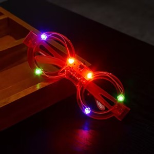 Gafas de Estrella para Fiesta con Luz LED Intermitente Multicolor Neón, Las Mejores Gafas Luminosas Intermitentes para Adultos y Niños como Cotillón - Product Image 3