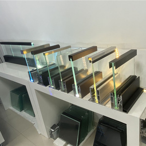 SZG Building Aluminium U Channel Glass Balustrade RGB Led Stair Railing Base Shoe Profiles