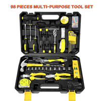 GOLDMOON 121PCS Kit de douilles de réparation automobile Sets d'outils à main Set de clés à douille combinées avec boîte à outils en plastique