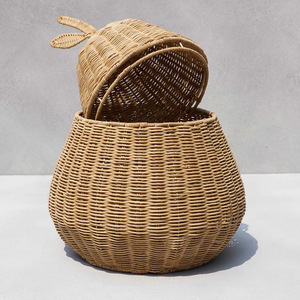 Panier de rangement en rotin tressé fait main, écologique, pour enfants, jouet éducatif, conteneur à fruits - Product Image 3