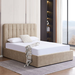 Lit rembourré sur mesure 2026 en tissu doux, lit double, lit queen size, lit king size, cadre de lit en bois avec rangement, style antique, luxe moderne - Product Image 4