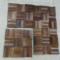 Panneau mural moderne en mosaïque de bois massif hexagonal, motif damassé, imperméable et résistant à l'huile, pour salon, cuisine, crédence et salle de bain, facile à poser