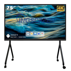 Touch Screen Smart <b>Whiteboard</b> Flat 65/75/85 Inch Interactive Board All-in-One AI 4K 20-Point Android School Office IS-8517 Inter - Product Image 1