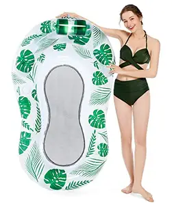 Radeau de piscine gonflable de salon de piscine de feuille de palmier tropical pour des adultes jouet parfait de fête de piscine de plage d'été