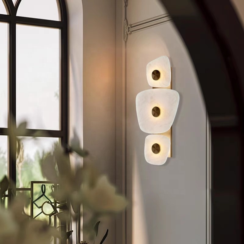 Modern 3D LED Art Wall Sconce – Luxury Marble Decorative Wall Lamp - View 3