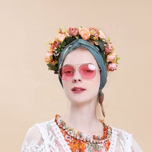 Corona de Flores de Seda Estilo Boho M145, Corona de Flores Artificiales para Novia, Diadema Decorativa para Peinado - Product Image 2