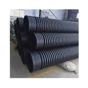 SN8 SN4 400mm 500mm 800mm 1000mm büyük çaplı hdpe çift duvar oluklu HDPE boru menfez borusu