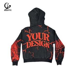 เสื้อฮู้ดซิปเต็มตัวทรงโอเวอร์ไซส์ สไตล์วินเทจ Y2K ลายพิมพ์โครงกระดูกทั่วตัว ผ้าฟลีซหนานุ่มพิเศษ สำหรับผู้ชาย - Product Image 2