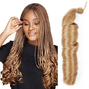 24 pollici di seta arricciatura francese intrecciata capelli arricciatura a spirale capelli sciolti onda pony stile treccia capelli