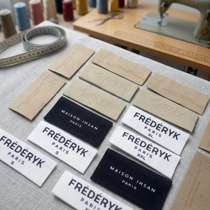 Etiquetas rectangulares de cuero repujado para prendas de vestir, etiquetas cosidas para ropa, parche con logotipo de marca de algodón para ropa. - Product Image 2