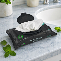 Lingettes humides jetables biodégradables pour adultes, pack promotionnel de marque privée, 100 % biodégradables, lingettes nettoyantes dégradables et jetables dans les toilettes