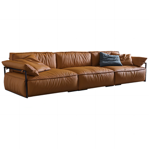 طقم أريكة مقطعية على الطراز الأمريكي الحديث تصميم كلاسيكي لمنزل ريفي من الجلد الأصلي أثاث غرفة معيشة للشقق - Product Image 4