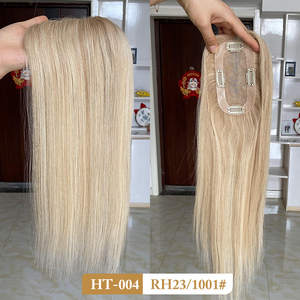 Extensiones de Cabello Humano Listas para Enviar para Mujeres, Base Mono 3*5.5 con PU, Cabello Humano Virgen Europeo, Mono Topper con Raya al Medio - Product Image 3