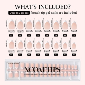 XCOATTIPS อุปกรณ์ทำเล็บปลอมคุณภาพสูง ขายส่ง ปลายเล็บเจลนิ่มทรงอัลมอนด์สั้น X Coat ปลายเล็บแบบฝรั่งเศส กดติดง่าย จำนวนมาก - Product Image 6