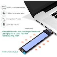 Adaptor M.2 NVME NGFF SSD ke USB 3.1 Berkualitas Tinggi, Kartu Konverter Internal PCI-E ke USB-A 3.0 Dengan Chip JMS583