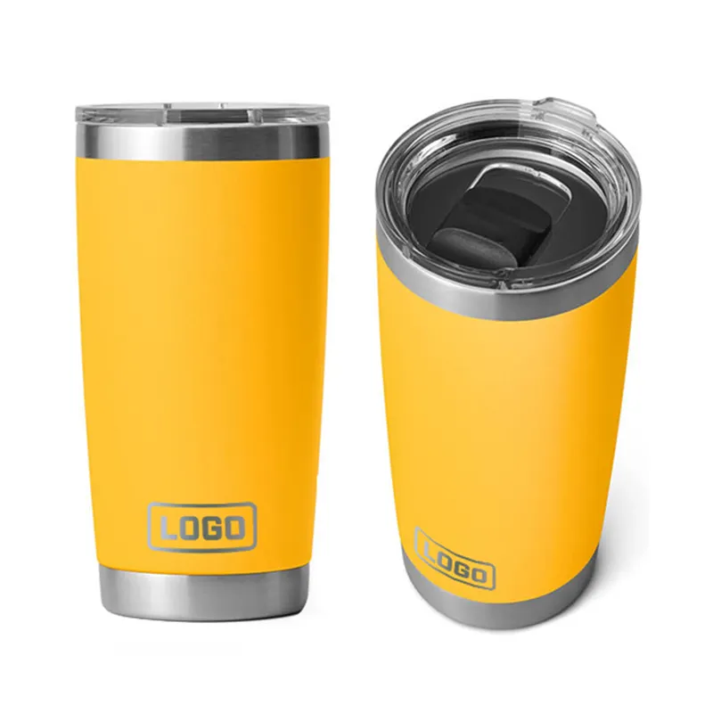Tasse de voyage à café en acier inoxydable avec logo imprimé personnalisé tasse à boire isolée sous vide gobelet de 20oz avec couvercle