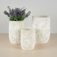 Pot de fleurs en ciment blanc vintage, écologique, fait à la main, pour succulentes, pour la maison, le bureau, l'hôtel, le dessus de table, le bureau, le jardin, le balcon - Carton