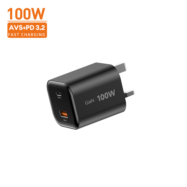 VINA High Power 100W GaN Charger with AVS+PD 3.2 and Dual Ports 1C1A Compact Form Factor for iPhone Samsung Google Pixel