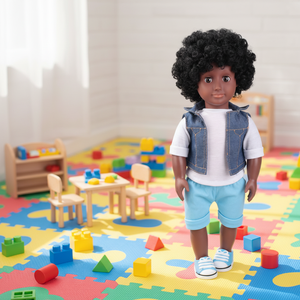 ตุ๊กตาเด็กผู้ชายผมแอฟโฟรสีดำ ขนาด 18 นิ้ว บรรจุใยฝ้าย - Product Image 4