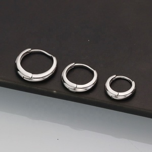 Boucles d'oreilles créoles épaisses en argent sterling 925 pour femme, anti-allergie, bijoux de fête, cadeau de vacances - Product Image 2