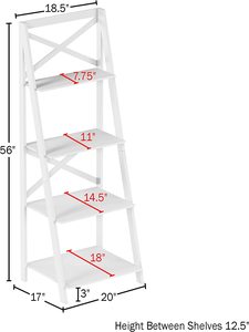 Estante <span class=keywords><strong>de</strong></span> <span class=keywords><strong>Madera</strong></span> Blanco Plegable para Revistas, Literatura y Plantas con Soportes y Estantes Plegables para Exhibición <span class=keywords><strong>de</strong></span> Flores - Product Image 3
