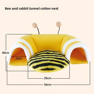 Echo <span class=keywords><strong>Yee</strong></span> <span class=keywords><strong>Casa</strong></span> de Fieltro Triangular para Conejos, Cobertizo Escondite Cálido para Dormir, Juguete para Cobayas y Chinchillas, Uso Otoño-Invierno, Resistente a Mordeduras - Product Image 6