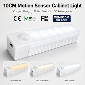 Lumière d'armoire sans fil à détecteur de mouvement, rechargeable par USB, LED, à intensité variable, super lumineuse, pour placard et cuisine, B2B - Product Image 1