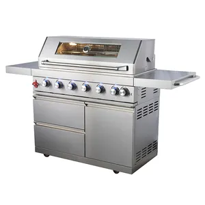 High Quality Stainless Steel BBQ 6 Burner Gas Grill Outdoor Kitchen with AGA / CSA / CE Certificate