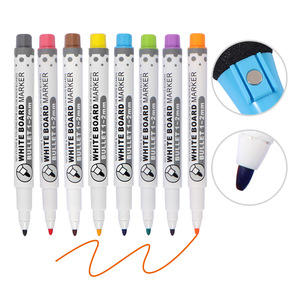FOSKA Lot <span class=keywords><strong>de</strong></span> 8 marqueurs effaçables à sec magnétiques à pointe fine, faible odeur, colorés, avec capuchon effaceur pour enseignants, bureau, école, fournitures <span class=keywords><strong>de</strong></span> classe - Product Image 1