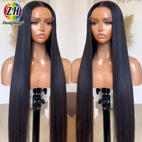Peluca frontal de encaje HD de 250 densidades al por mayor, cabello humano liso, densidad completa, cabello virgen SDD sin procesar, efecto de fusión indetectable similar a la piel.