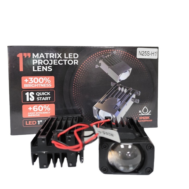 High Quality 1 Inch Bi-Led Projector Lens Mini Size Grille LED Headlights High Low Beam Auto Headlamp for Cars