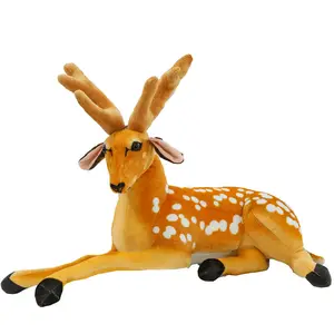Creative simulation animal small orange sika deer doll plush toy birthday gift decoration