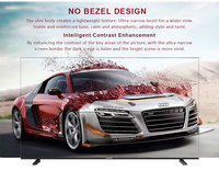 Téléviseur intelligent sans bordure 4K UHD de 55 pouces avec panneau A+ BOE/CSOT pour hôtel/maison moderne