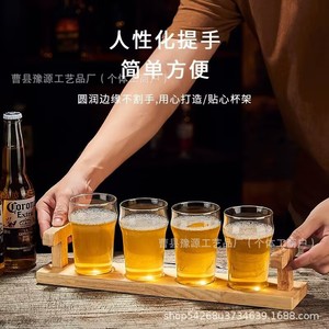 Juego de Bandejas de Madera para Cerveza con 6 Vasos, Bandejas de Servicio para Bar o Pub - Product Image 5