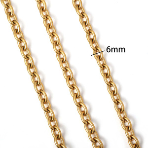 Cadena de Eslabones en O de Acero Inoxidable de 3-6 mm, Chapada en Oro, Antideslustre, Collar con Colgante Minimalista, Venta al por Mayor - Product Image 2