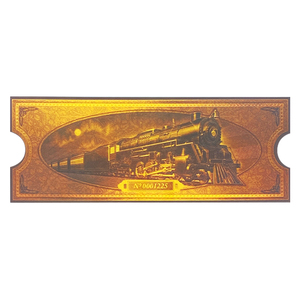 Collectible Craft Round Trip Christmas Train Commemorative Plastic Gold-Plated Lucky Ticket Card - Product Image 3