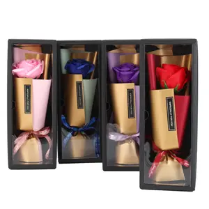 礼品婚礼情人节装饰礼品盒中单肥皂玫瑰花花束