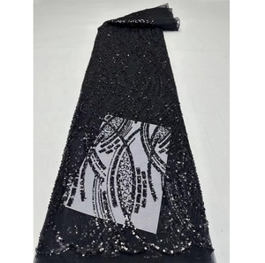 Tela de Encaje con Lentejuelas Bordadas al por Mayor, Encaje Aso Ebi, Tul, Encaje Francés, Vestido de Novia para <span class=keywords><strong>Fiesta</strong></span> - Product Image 5