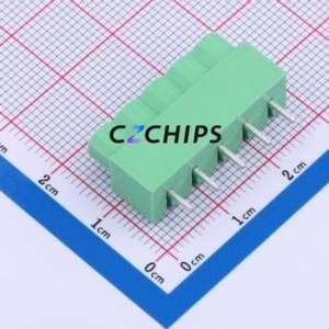 DB166-5.0-5P-GN-P Screw Terminal Block P=5mm Connector ( Construction: 1x5P )( Pitch: 5mm )( Color: Green ) - Product Image 2