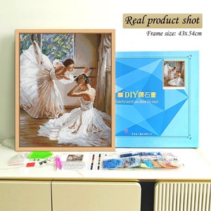 Kit de Broderie Diamant DIY Portrait de Danseuses de Ballet, Strass Rond en Cristal, avec Cadre Rectangulaire Style Classique - Product Image 2