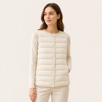 Gilet sans manches en duvet pour femme, col en V, vêtement d'extérieur pour l'hiver