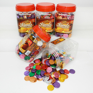 Monedas de Chocolate de Aluminio Dorado de Calidad Fina al por Mayor, Producto Halal, Lingotes de Chocolate con Leche en Forma de Moneda de Oro - Product Image 4