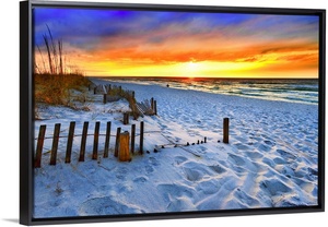 Pintura Decorativa en Lienzo con Marco de Paisaje de Playa al Atardecer Rojo, Decoración de Oficina, Impresiones para Sala de Estar - Product Image 4
