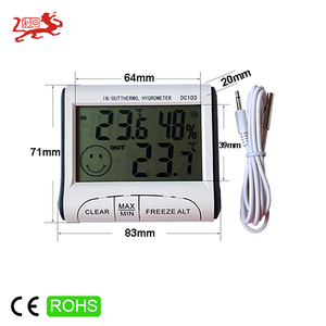 Medidor de umidade portátil, temperatura máxima <span class=keywords><strong>min</strong></span> valores jardim ao ar livre termômetro higrômetro - Product Image 6