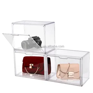 Acrylic Handbag Display Box With Magnetic Door Clear Handbag Storage Box Transparent Luxury Acrylic Bag Case For Display