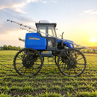 Pulverizador Agrícola Autopropulsado de 4 Ruedas para Campo, Jardín, Maíz, Pesticidas, con Brazo Hidráulico para Fumigación Agrícola