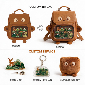 Sac à dos Ita Bag Kawaii personnalisé en PU avec fenêtre transparente en PVC pour affichage de badges, sac à bandoulière, faible MOQ, fournisseur fabricant - Product Image 2